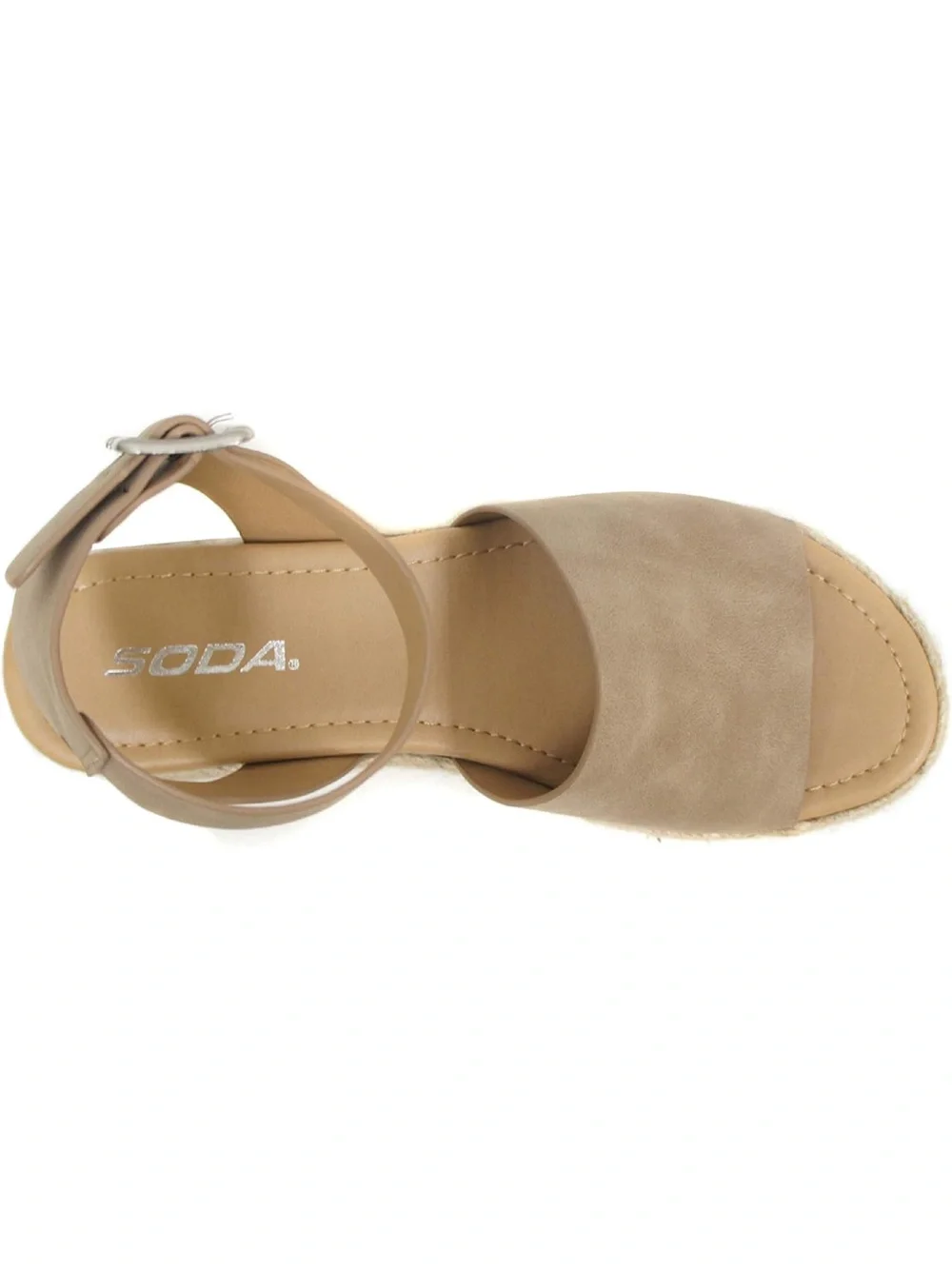 Soda Topic Open Toe Buckle Ankle Strap Espadrilles Flatform Wedge Casual Sandal